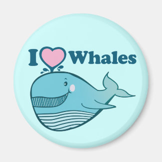 J'aime Whales Magnet