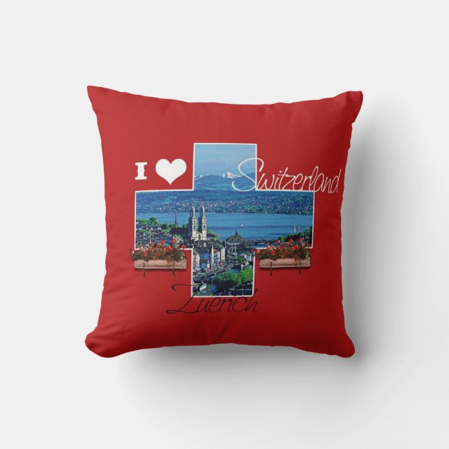 J'aime Zurich, Suisse - coussin (Recto)