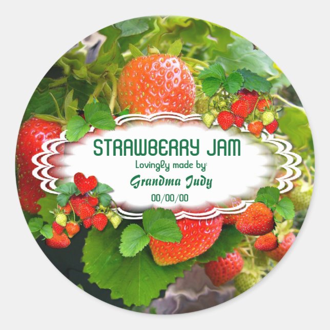 Jam aux fraises ~ Sticker ovale #3 (Devant)