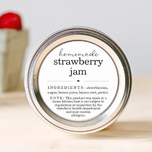 Jam Canning Étiquette w Cottage Food Law & Ingredi