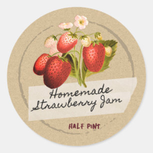 Jam de fraise Vintage Kraft sur Étiquette de bande