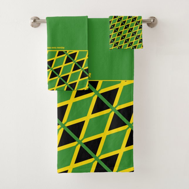 JAMAICA DRAPEAU Écriture personnalisée VERT (En situation)