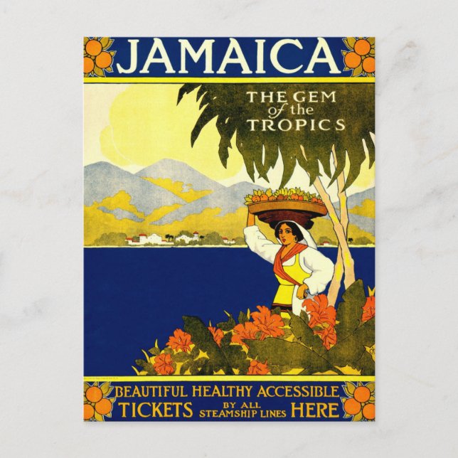 Jamaïque, Carte postale vintage d'affiche de voyag (Devant)