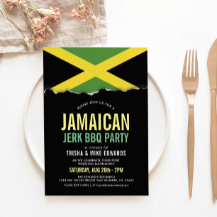 Jamaïque Cuisine à thème   Invitation du drapeau d