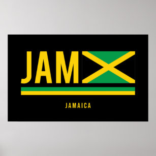 Jamaïque Drapeau ISO Code Alpha 3 Design Poster