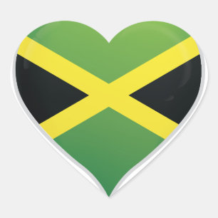 Jamaique drapeau orgueil autocollant coeur