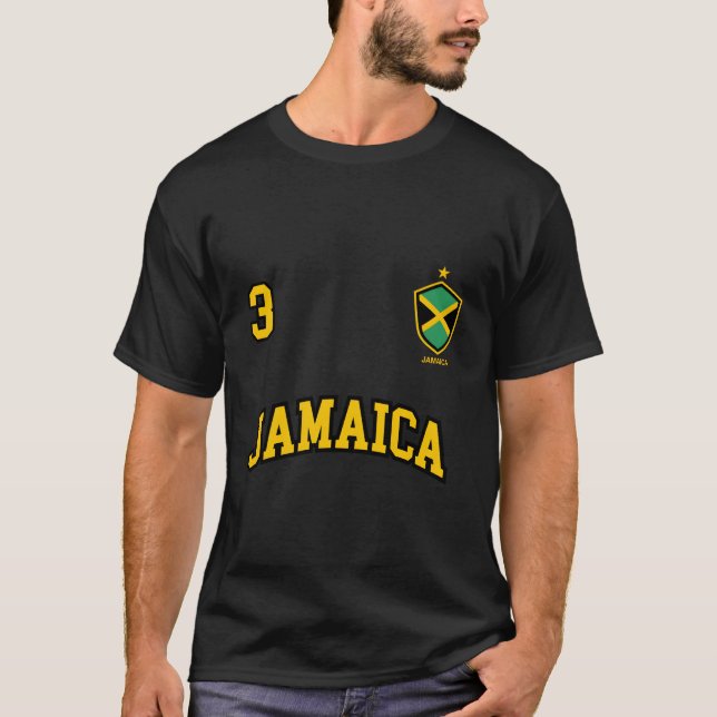 Jamaïque Sweat - shirt à capuche Numéro 3 Soccer T (Devant)
