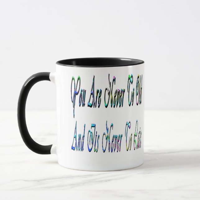 Jamais À Vieille, Motivationnelle, Combo Café Mug (Gauche)