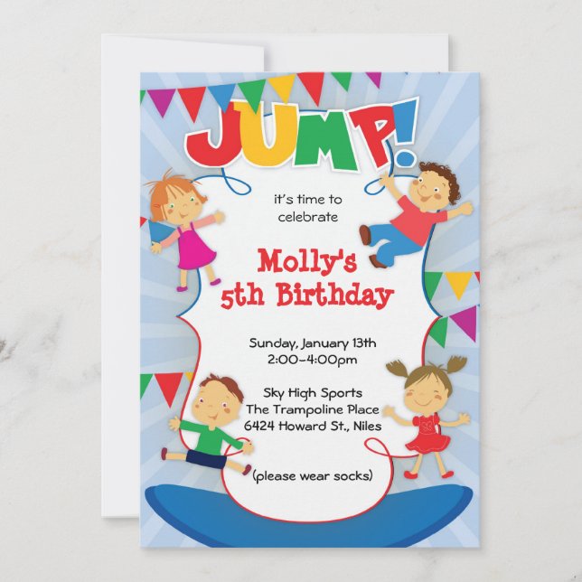 JAMAIS ! Invitation au trampoline Bounce House Gym (Devant)