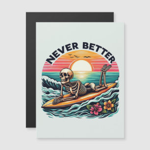 Jamais mieux - Skeleton Surfing Sunset Wave Design