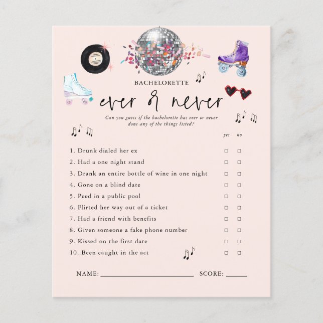 Jamais ou jamais | Roller Sking Bachelorette Jeu (Devant)