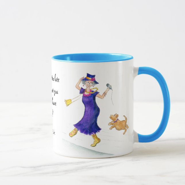 'Jamais trop tard' Ringer Mug (Droite)