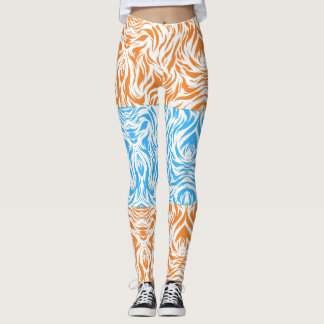 Jambe de Legging à Motif Tourbillonnant Abstrait O