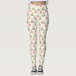 Jambes portant des leggings blancs avec un motif d