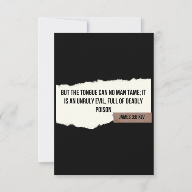 James 3:8 KJV Bible Verse Carte de voeux plat (Devant)