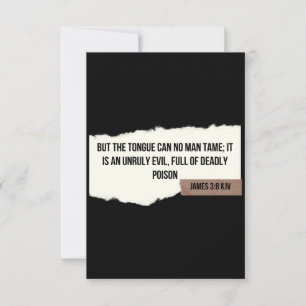 James 3:8 KJV Bible Verse Carte de voeux plat