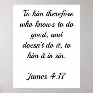 James 4:17 Poster sur le bon fonctionnement