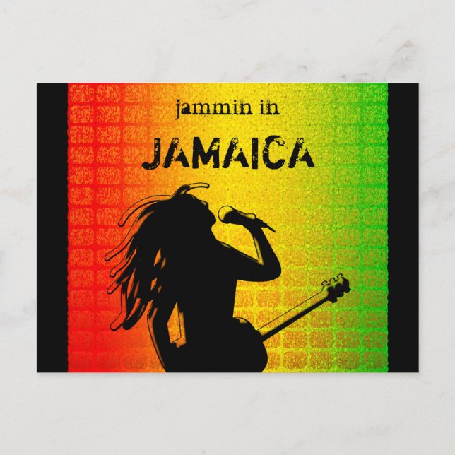 Jammin in Jamaïque Reggae Rastaman Carte Postale R (Devant)