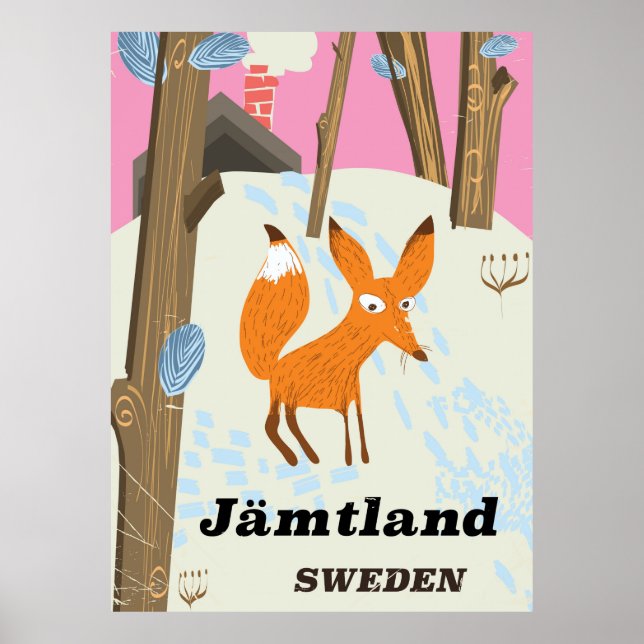 Jämtland Suède affiche de voyage vintage (Devant)