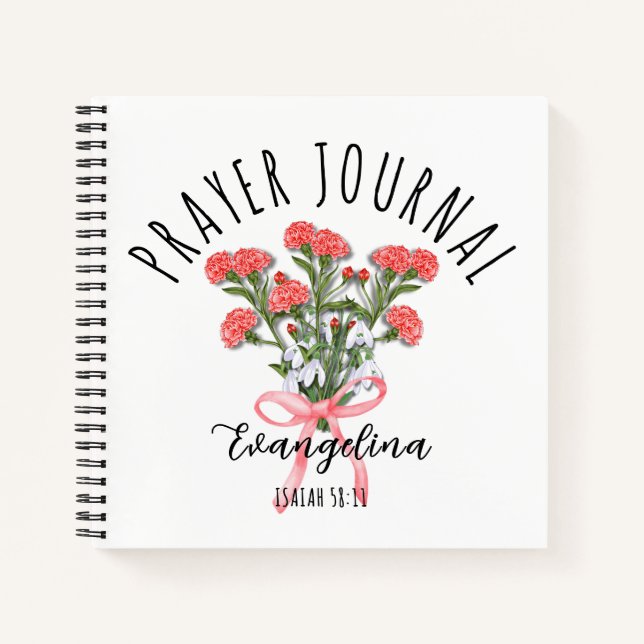 Jan Birth Month Flower Christian Prayer Journal (Devant)