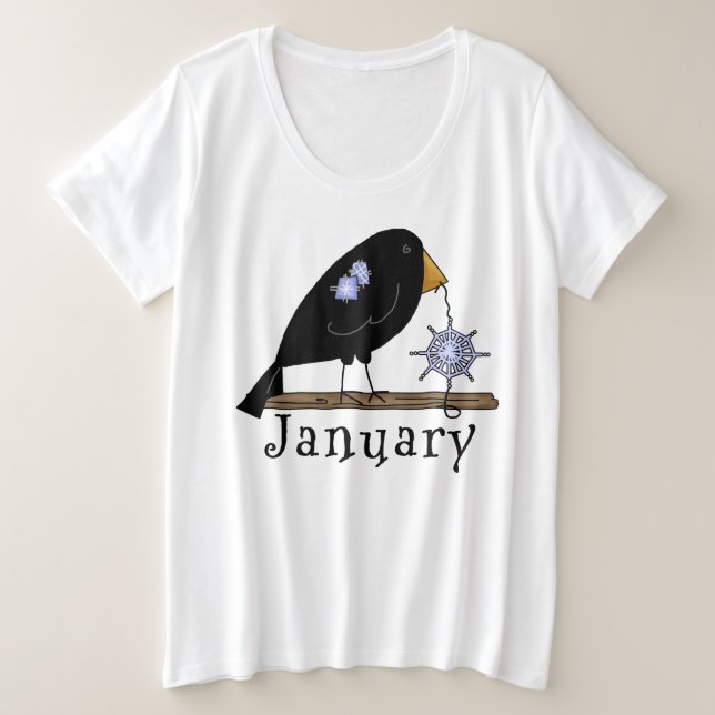 Jan. Gal-  T-shirt de base grande taille pour femm (Design devant)