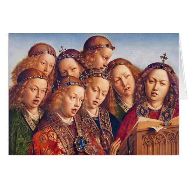 Jan van Eyck Chanter des anges Gand Retable Card (Devant horizontal)