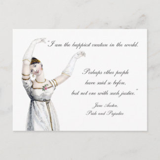 Jane Austen Citation du bonheur Carte postale