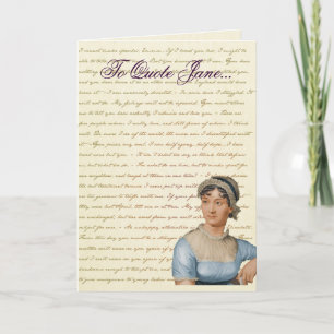 Jane Austen Citation Écrivez votre propre carte d'