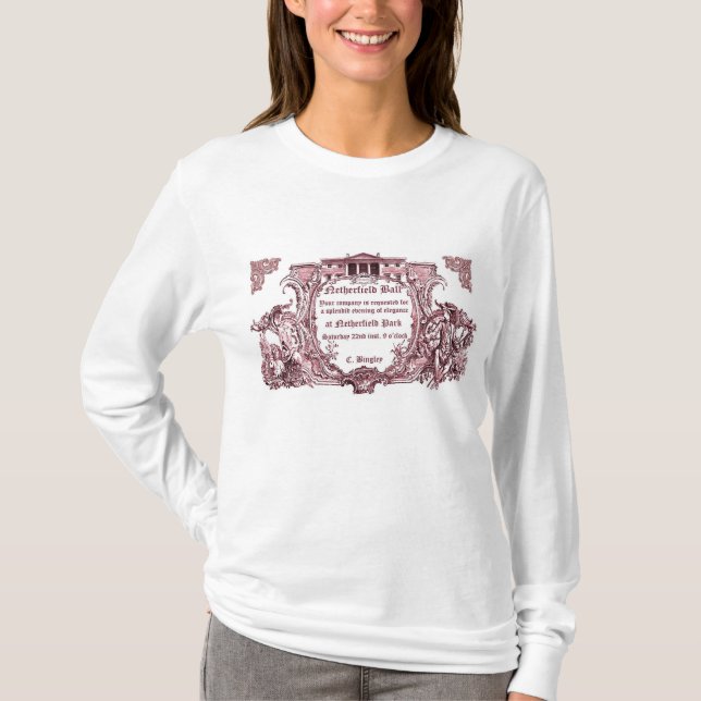 Jane Austen : T-shirt d'invitation de boule de (Devant)