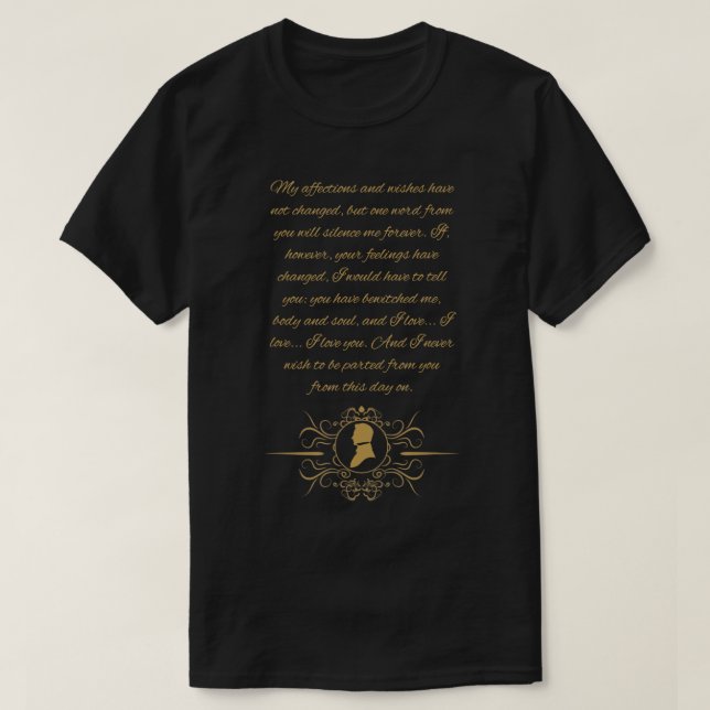 Jane Austen T-Shirt M. Darcy Citation Livre littér (Design devant)