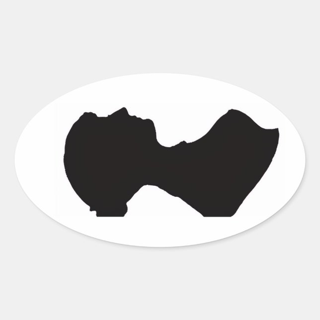 Jane Austen's Silhouette Oval Sticker (Devant)