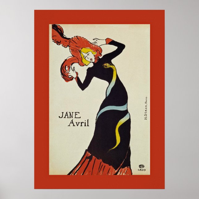 Jane Avril ~ Henri de Toulouse Lautrec 1899 Poster (Devant)
