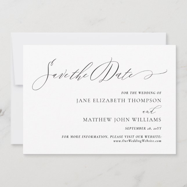 Jane Elegant Script Faire-Part de Mariage à l'avan (Devant)