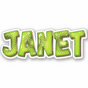 Janet Nom Kiwi Design Autocollants