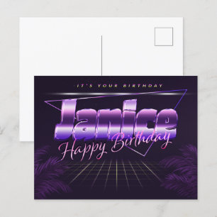 Janice Nom Prénom Anniversaire de la carte postale