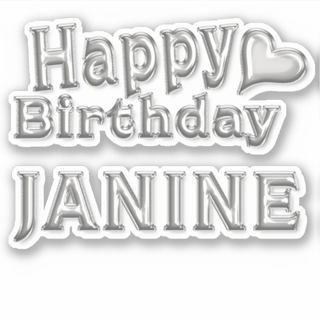 Janine Happy Birthday Autocollants (Devant)