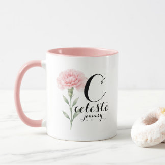 January Birth Flower Mug – Pink Carnation Gift