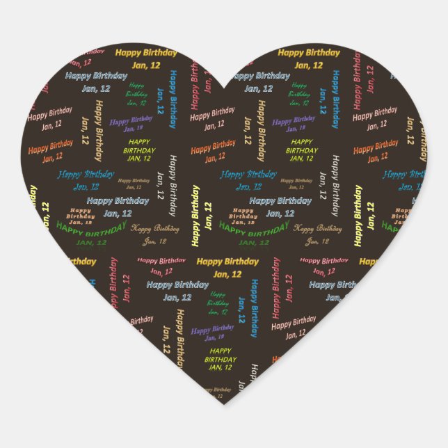 Janvier, 12 Anniversaire Sticker (Devant)