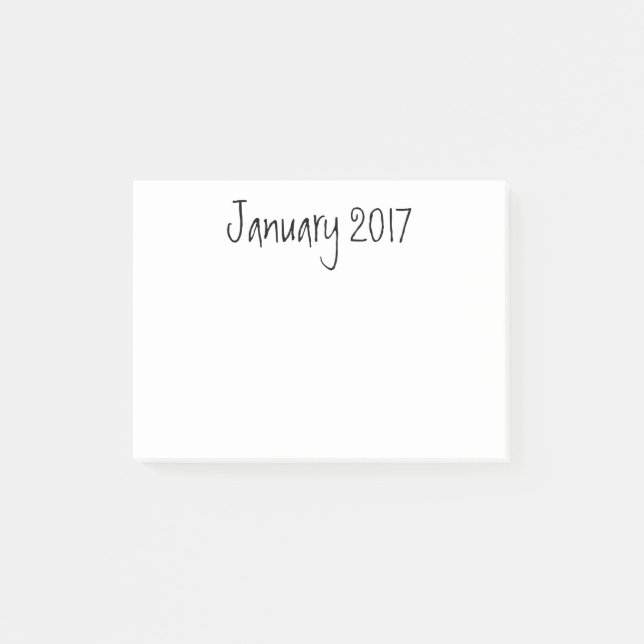 Janvier 2017, bonne année, notes de post-it (Devant)
