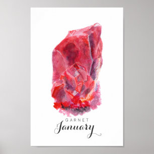 Janvier Birthstone - Aquarelle Garnet   Poster
