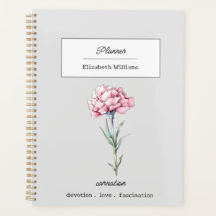 JANVIER CARNATION FLEURS DE NAISSANCE PERSONNALISÉ
