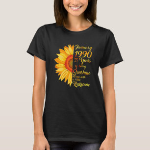 Janvier Girl 1990 TShirt 33 ans 33e anniversaire