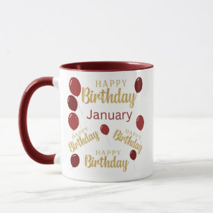Janvier joyeux anniversaire Mug