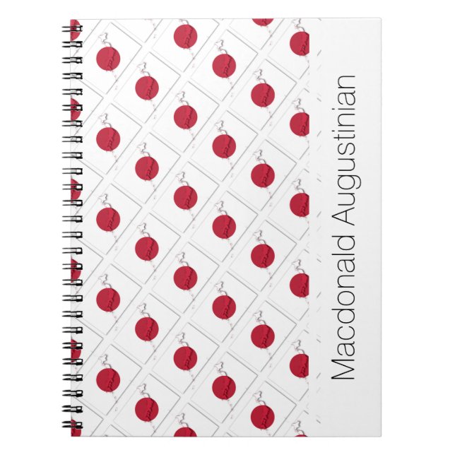 JAPAN Hinomaru Custom Ajouter un nom Carnet Journa (Devant)