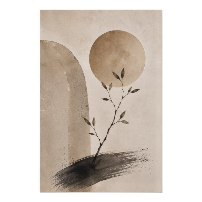 Japandi Botanical Wall Art Poster – Wabi Sabi  (Devant)