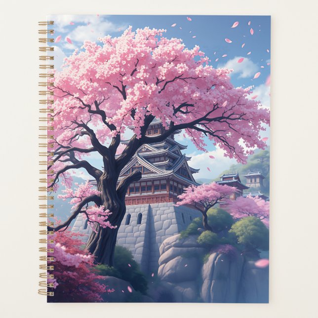 Japanese Castle in Cherry Blossom Spring – Elegant (Devant)