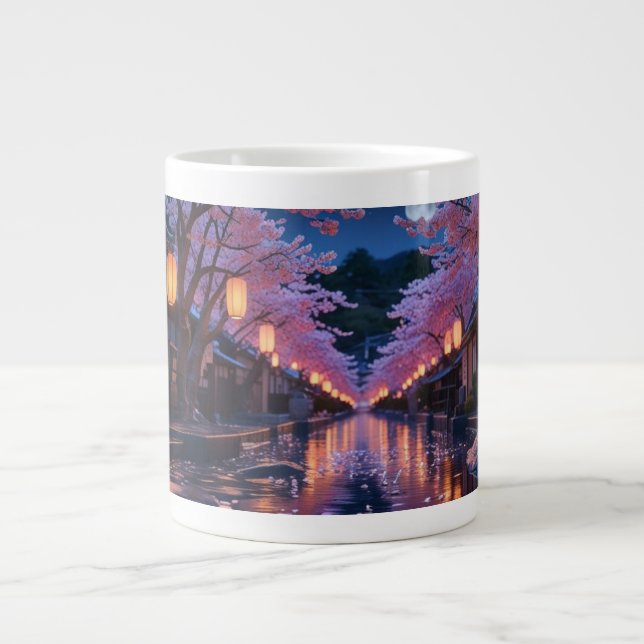 Japanese Cherry Blossom Sakura Mug - Night (Devant)