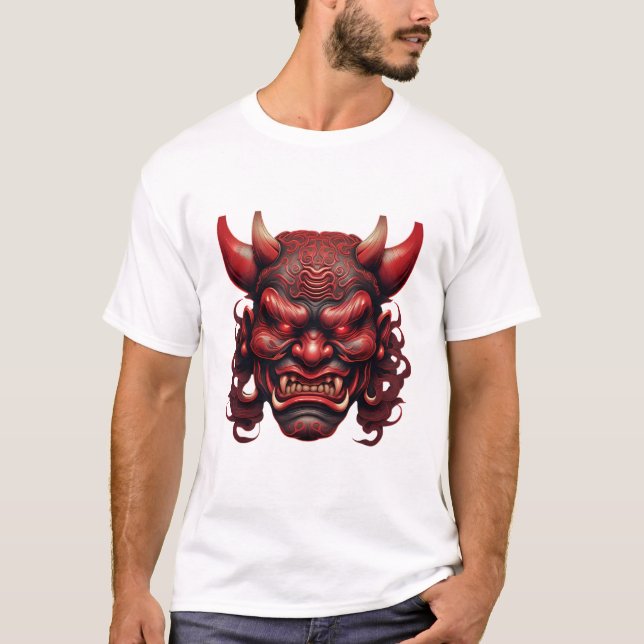 Japanese Demon Mask – Symbol of Fear and P T-Shirt (Devant)