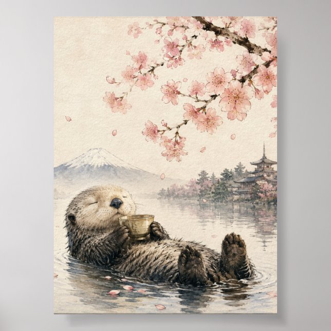 Japanese Otter Poster Printable Wall Art  (Devant)