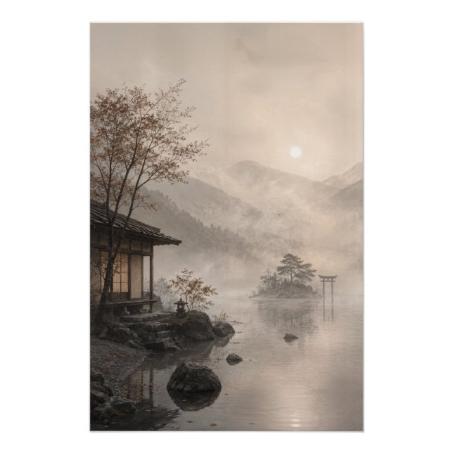 Japanese Zen Lake Wall Art Poster (Devant)